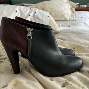 See by Chloe Black and Burgundy Heeled Boots 39 1/2